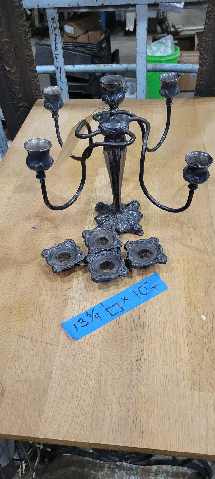 Vintage Five-Arm Silver Candelabra