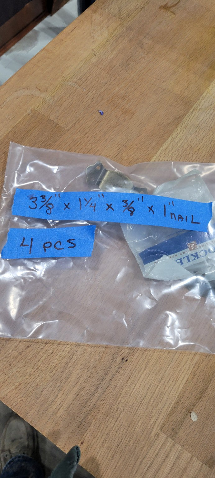 Vintage Brass Leather Hinges (Set of 4)