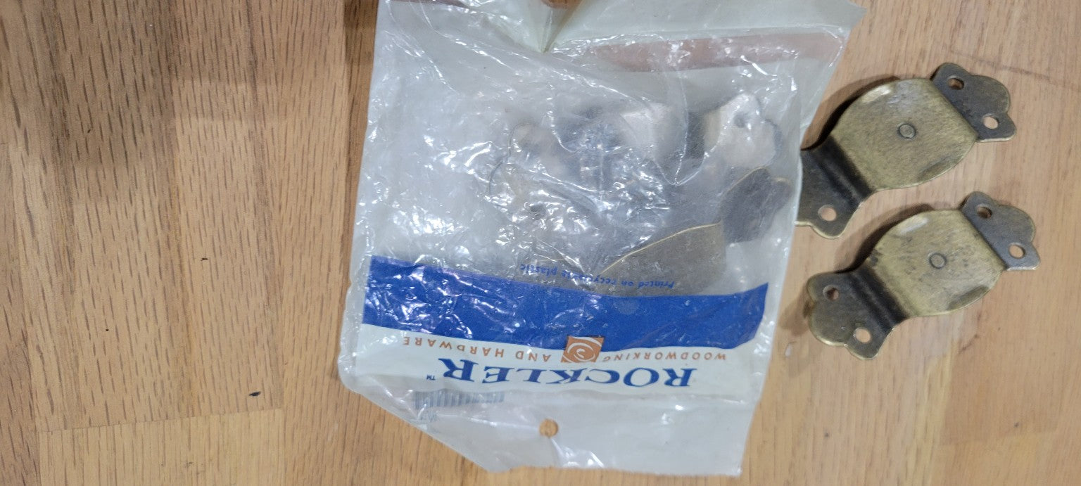 Vintage Brass Leather Hinges (Set of 4)