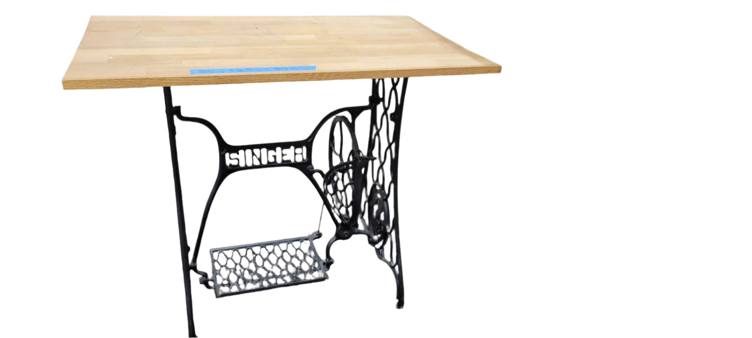 Repurposed Singer Sewing Machine Base Table
