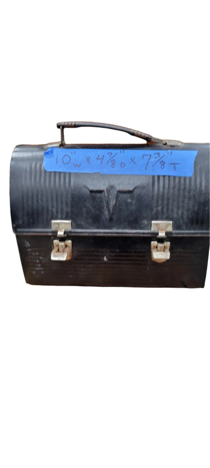 Vintage Thermos Brand Black Metal Lunchbox