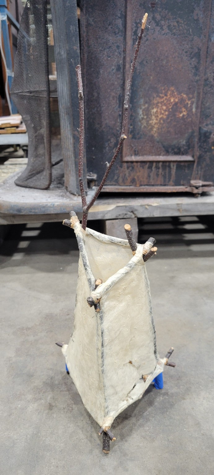 Handmade Primitive Twig & Hide Teepee Lantern Frame