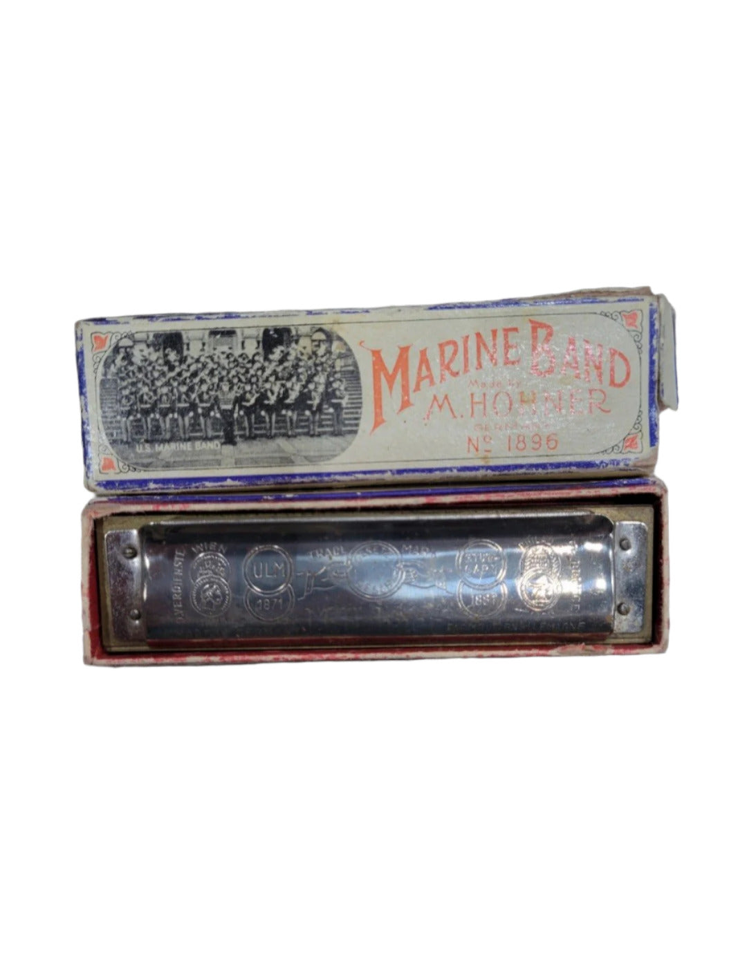 Vintage M. Hohner Marine Band Harmonica No. 1896
