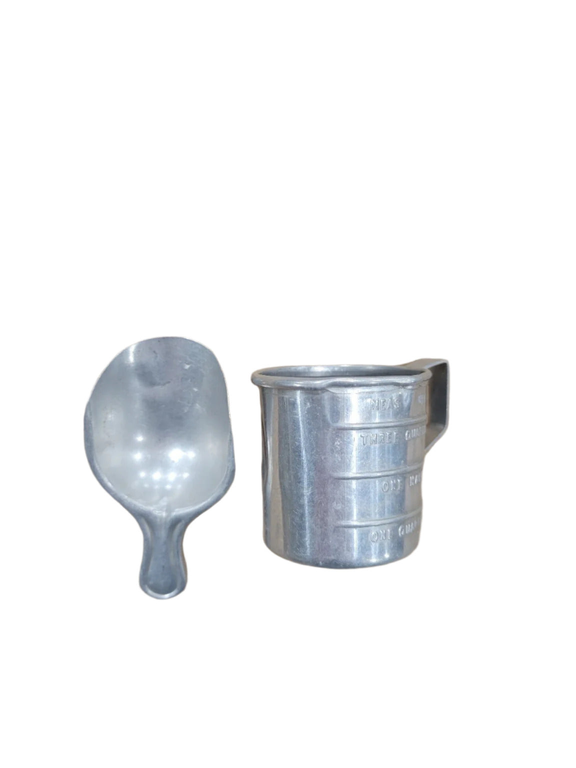 Vintage Aluminum Measuring Cup & Scoop Set