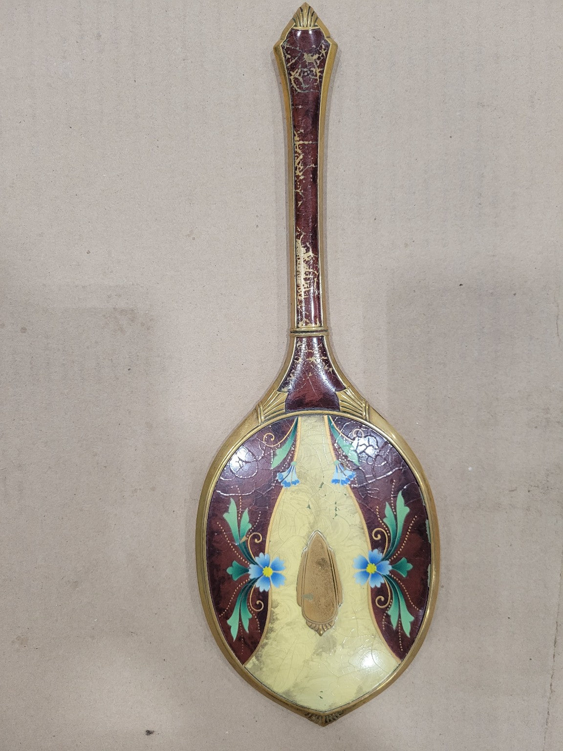 Vintage Enamel Hand Mirror