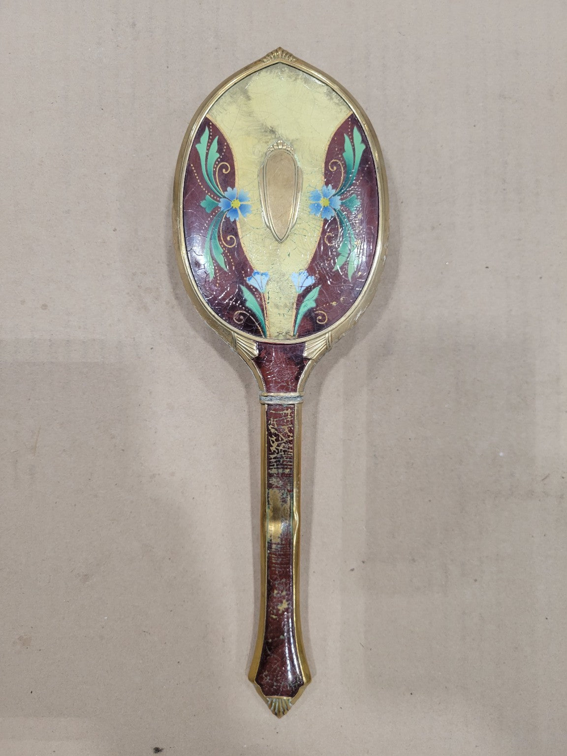 Vintage Gold Floral Vanity Hairbrush