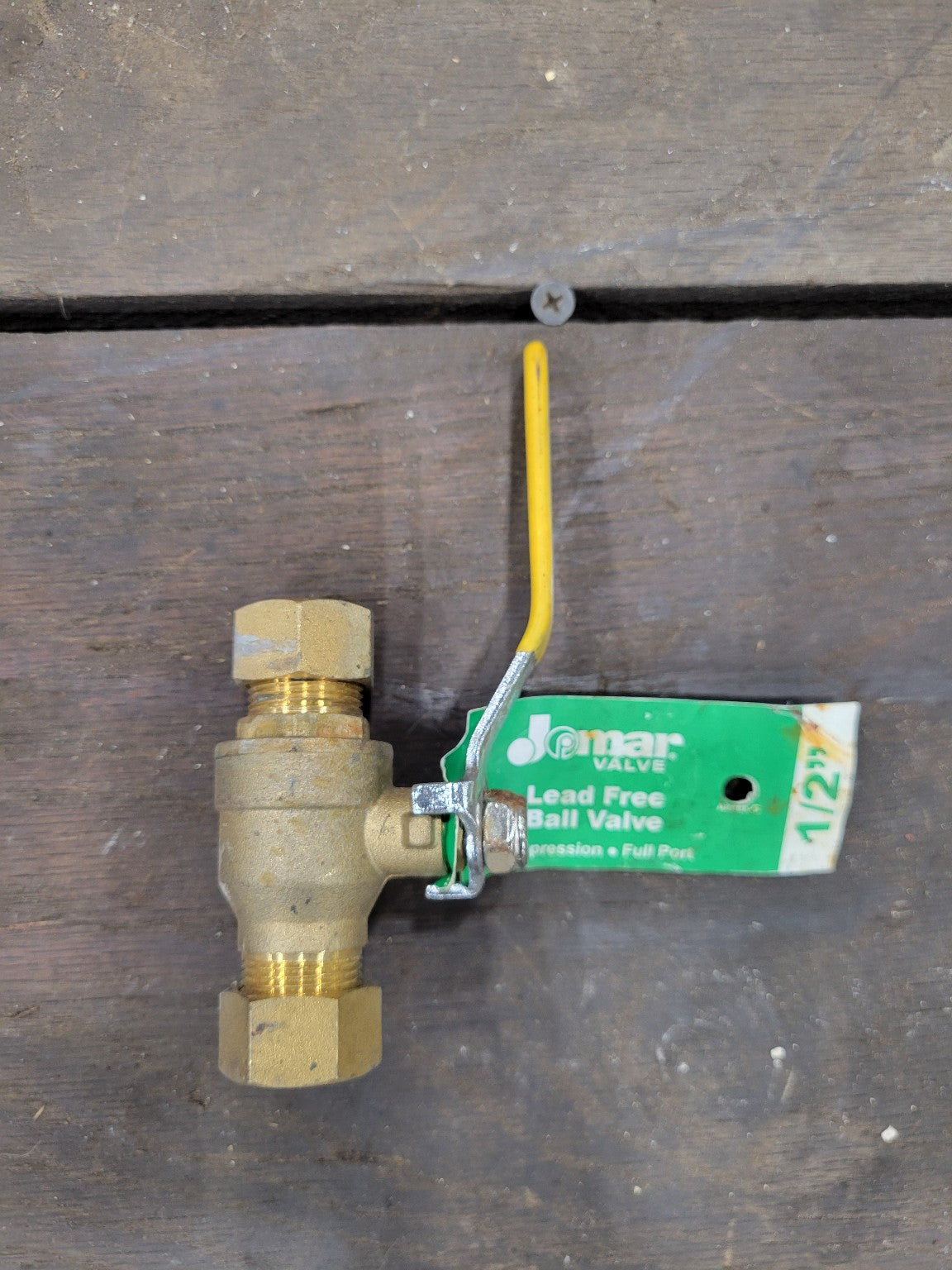 Jomar Lead-Free Brass Ball Valve – ½" Compression Full Port