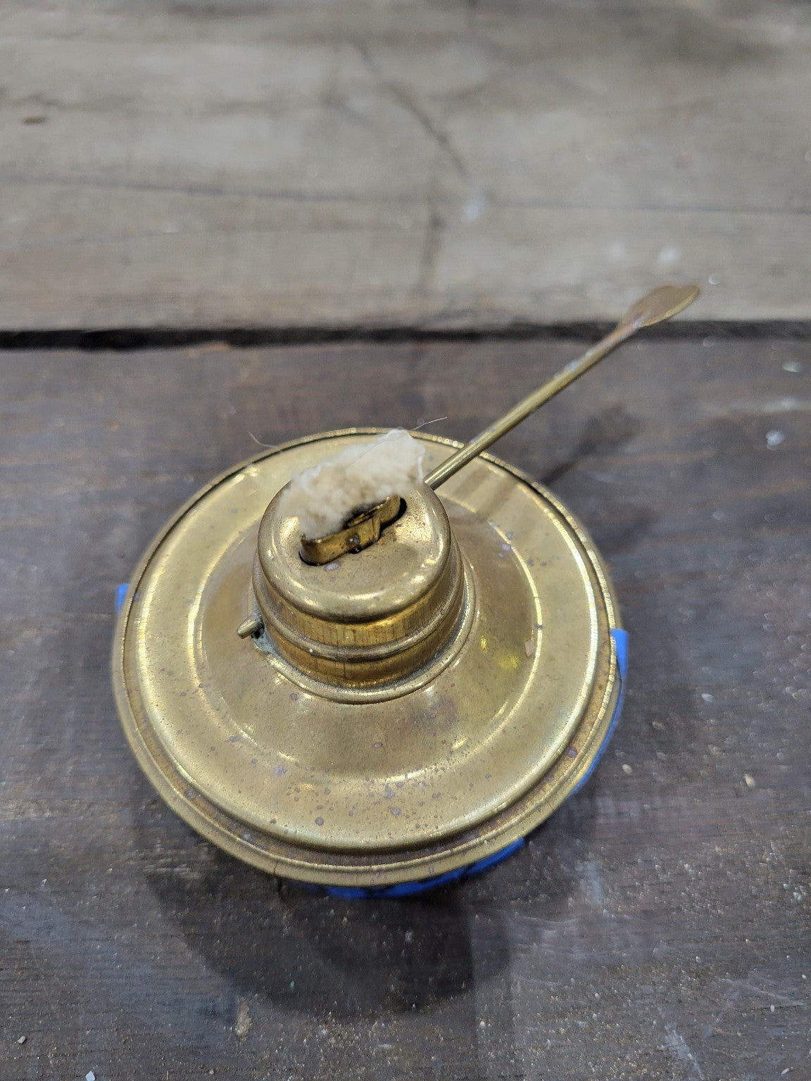 Small Brass Oil Lamp with Wick and Dipper
