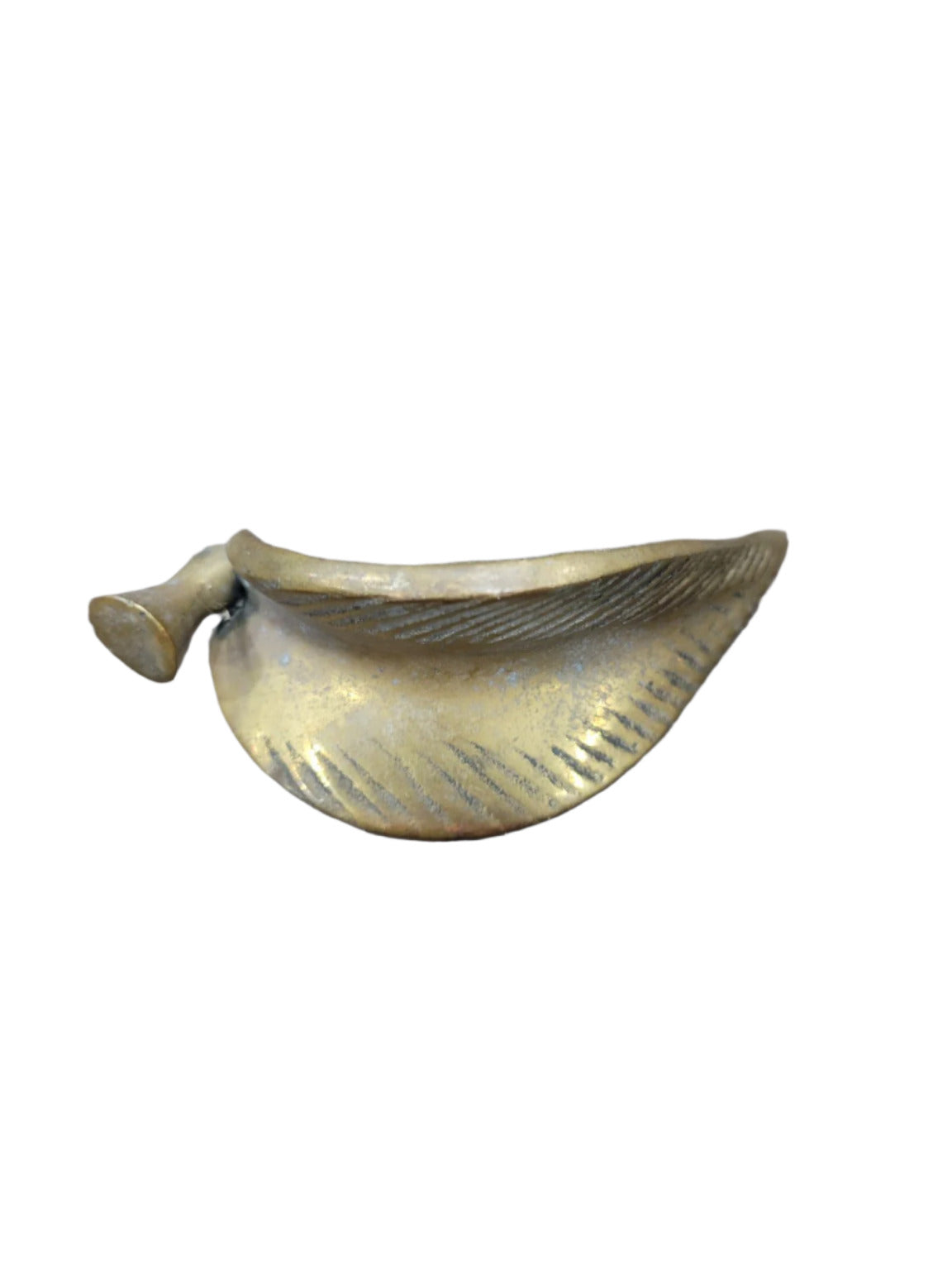 Solid Brass Feather-Shaped Drawer Pull