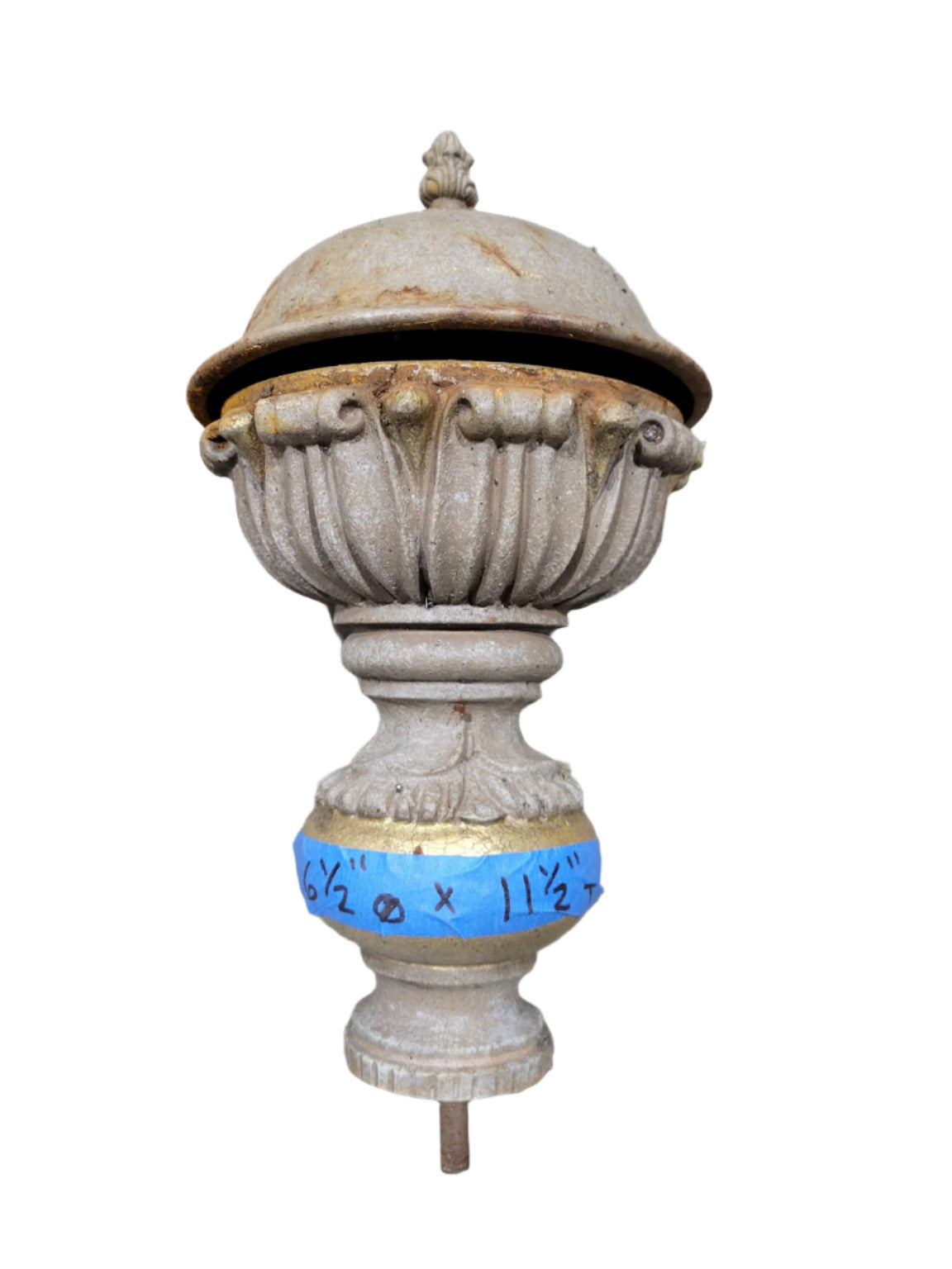 Cast Iron Decorative Finial with Dome Top