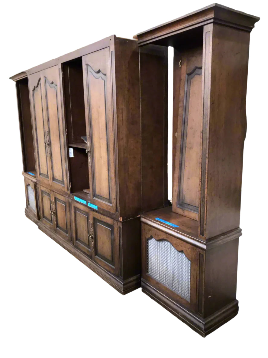 Vintage 1970s Wall Unit – 4-Piece Entertainment Center with Storage