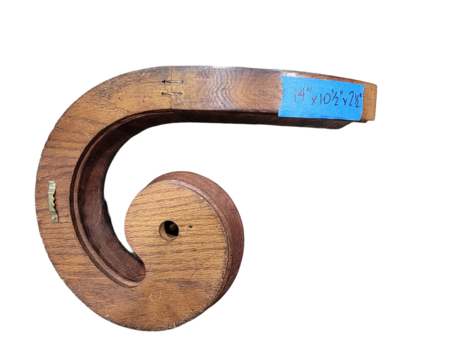 Antique Oak Staircase Volute (Handrail End Scroll)