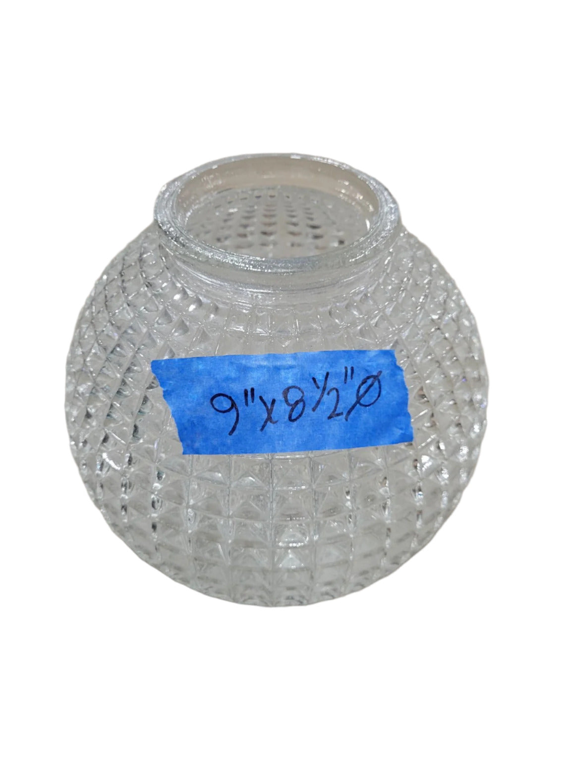 Vintage Diamond Pattern Clear Glass Globe