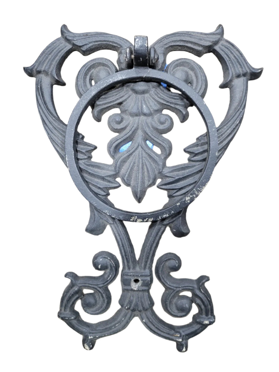 Antique Cast Iron Door Knocker – Ornate Scroll Pattern