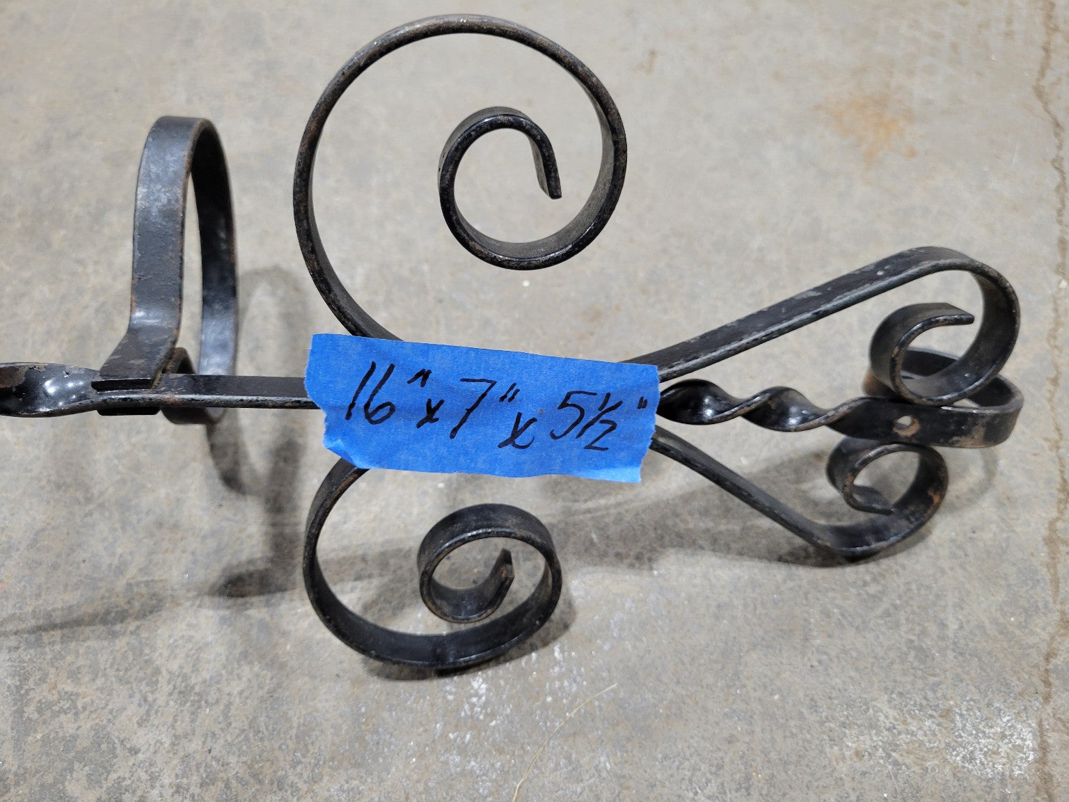 Pair of Vintage Wrought Iron Scroll Wall Planter Brackets