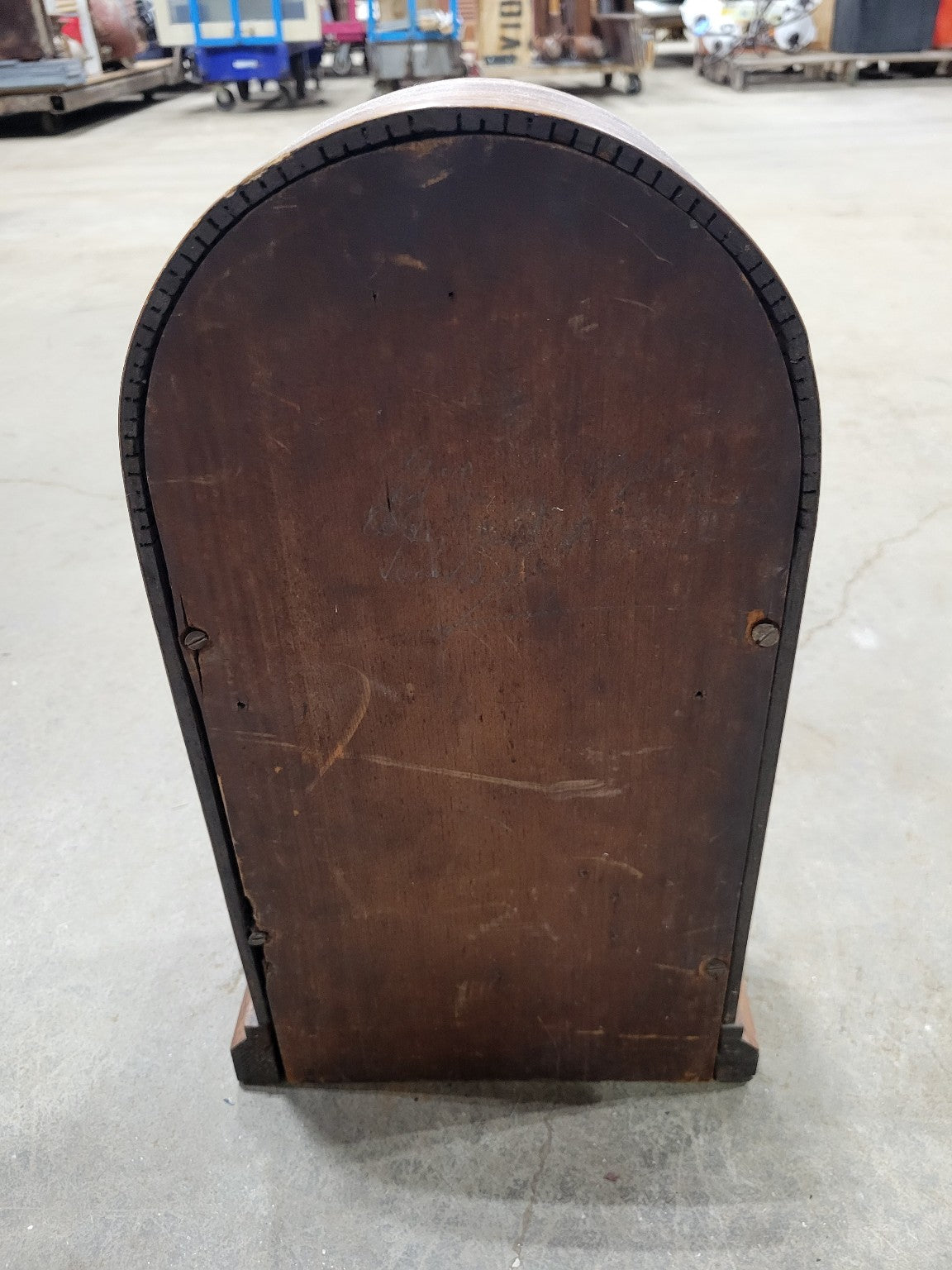 Antique Steeple Mantel Clock – Wooden Case with Reverse Painted Glass