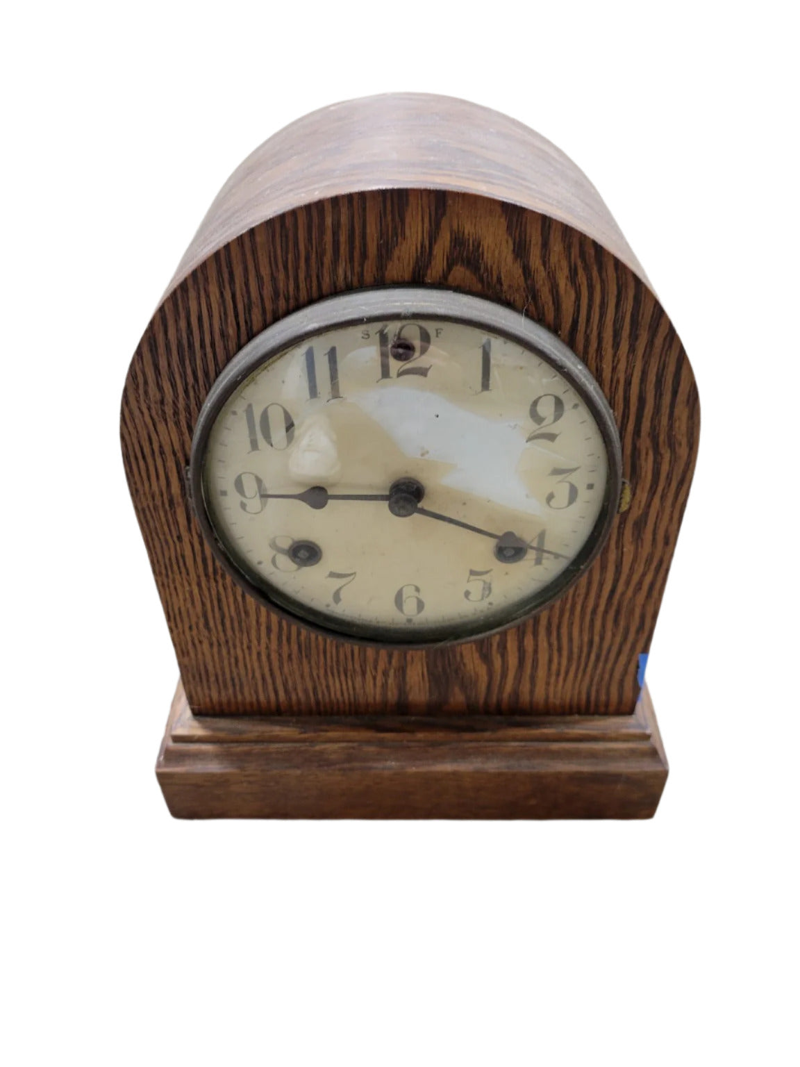Vintage STAF Mantel Clock – Arched Oak Veneer Case