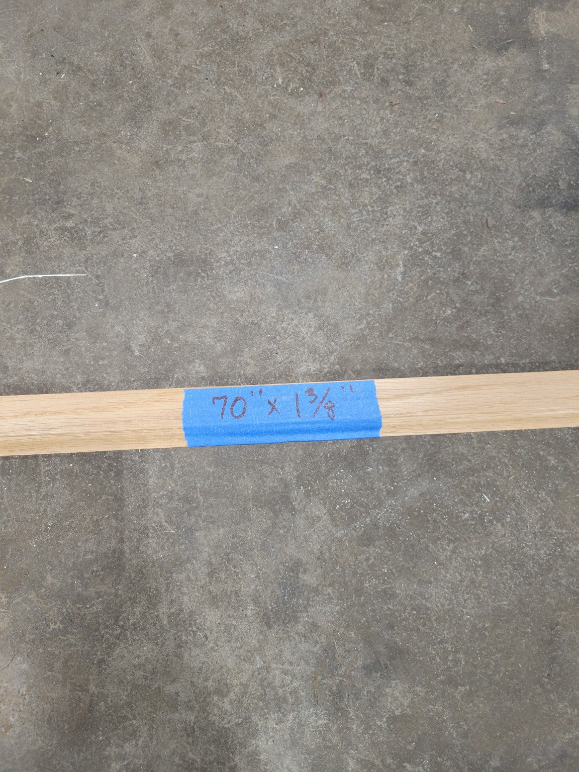 70" Unfinished Oak Trim Piece – 1⅜" Wide