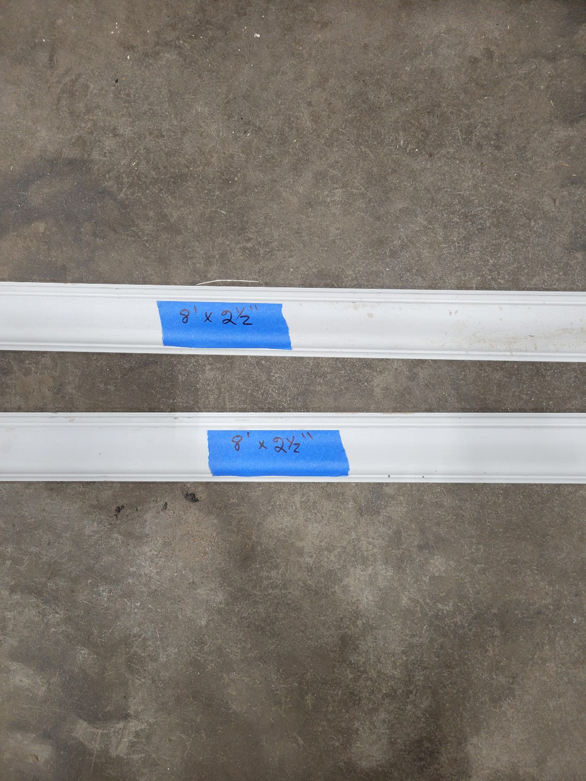 Pair of 8' Painted Wood Trim Pieces – 2½" Colonial Profile