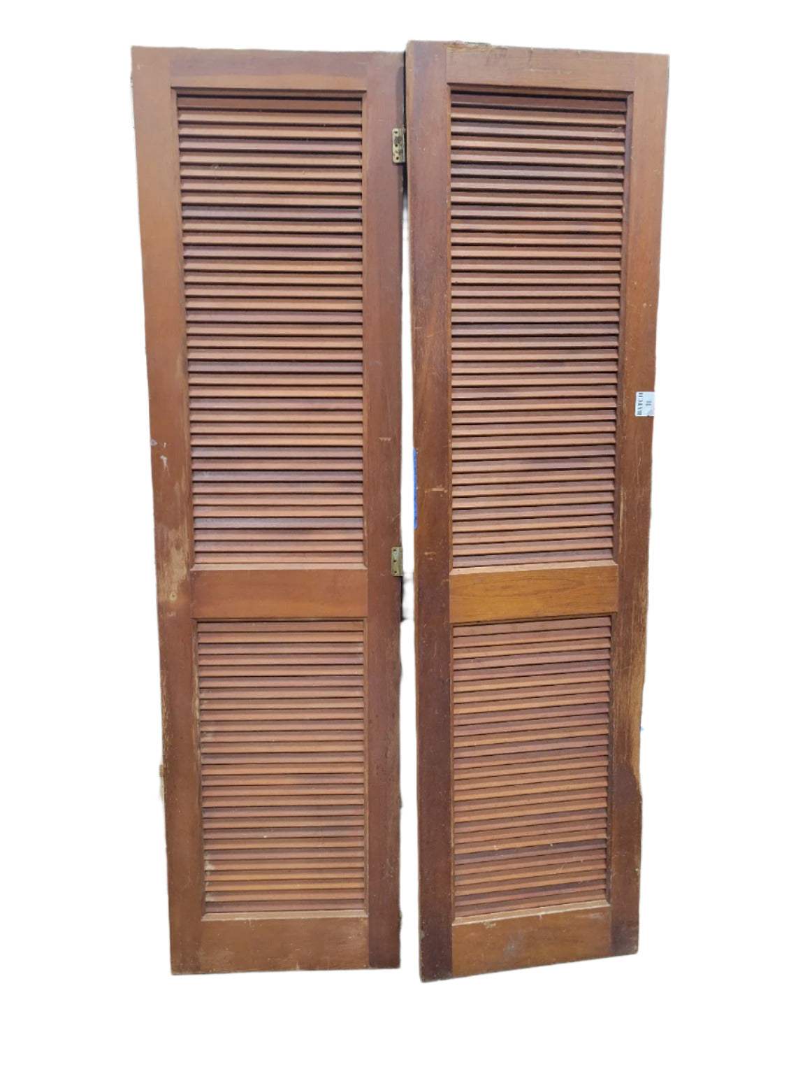 Pair of Wood Louvered Doors – 20 ¾" x 77 ¾" x 1 ⅜"