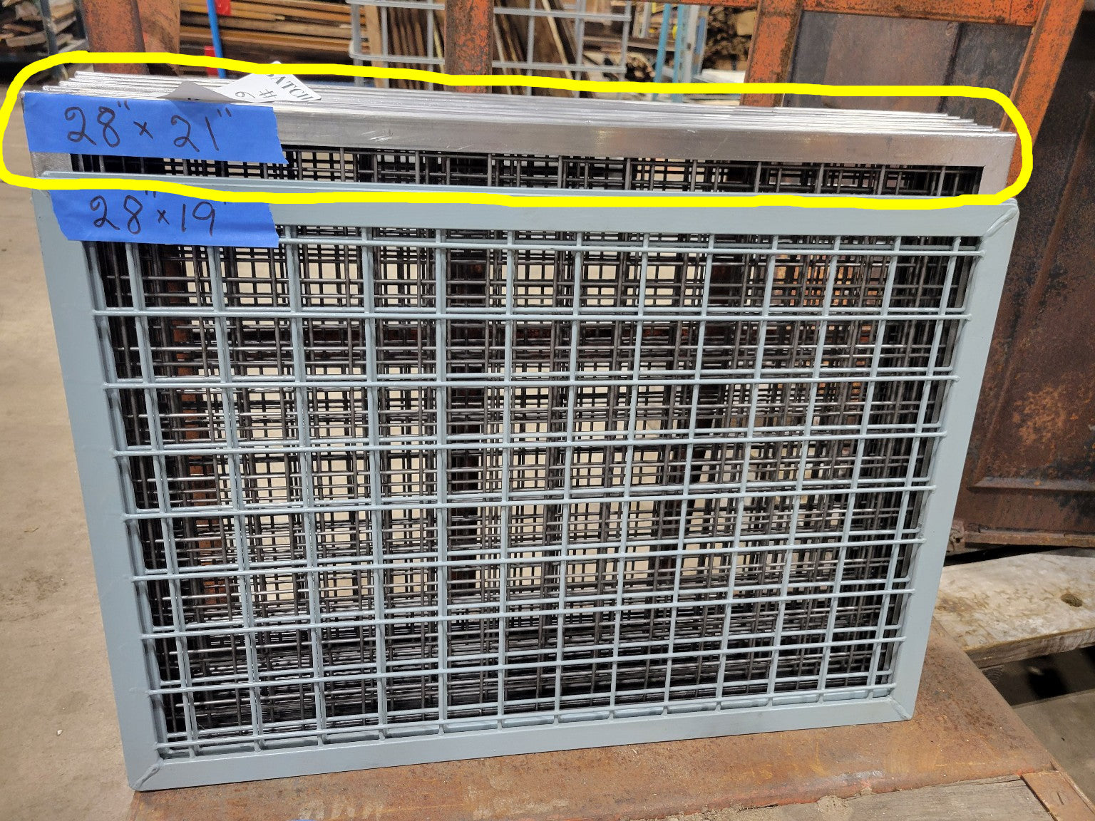 Salvaged Industrial Metal Mesh Panel - 28" x 21"