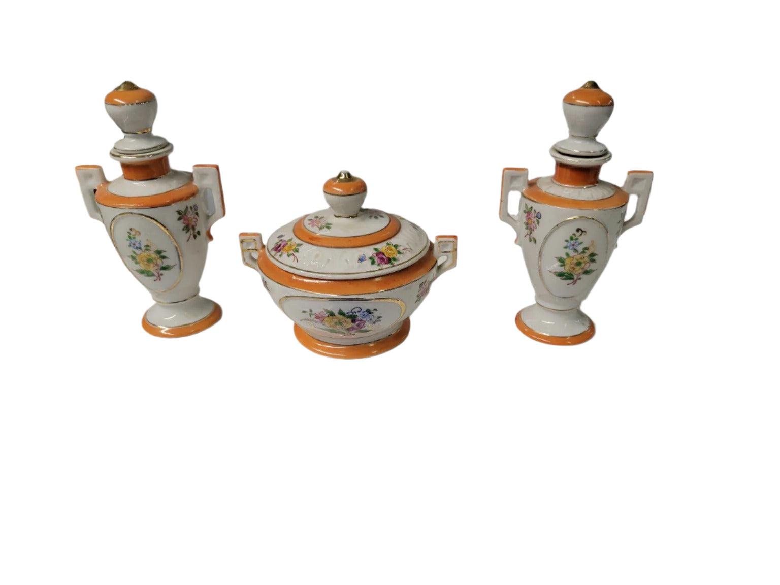Vintage Hand-Painted Dresser Set