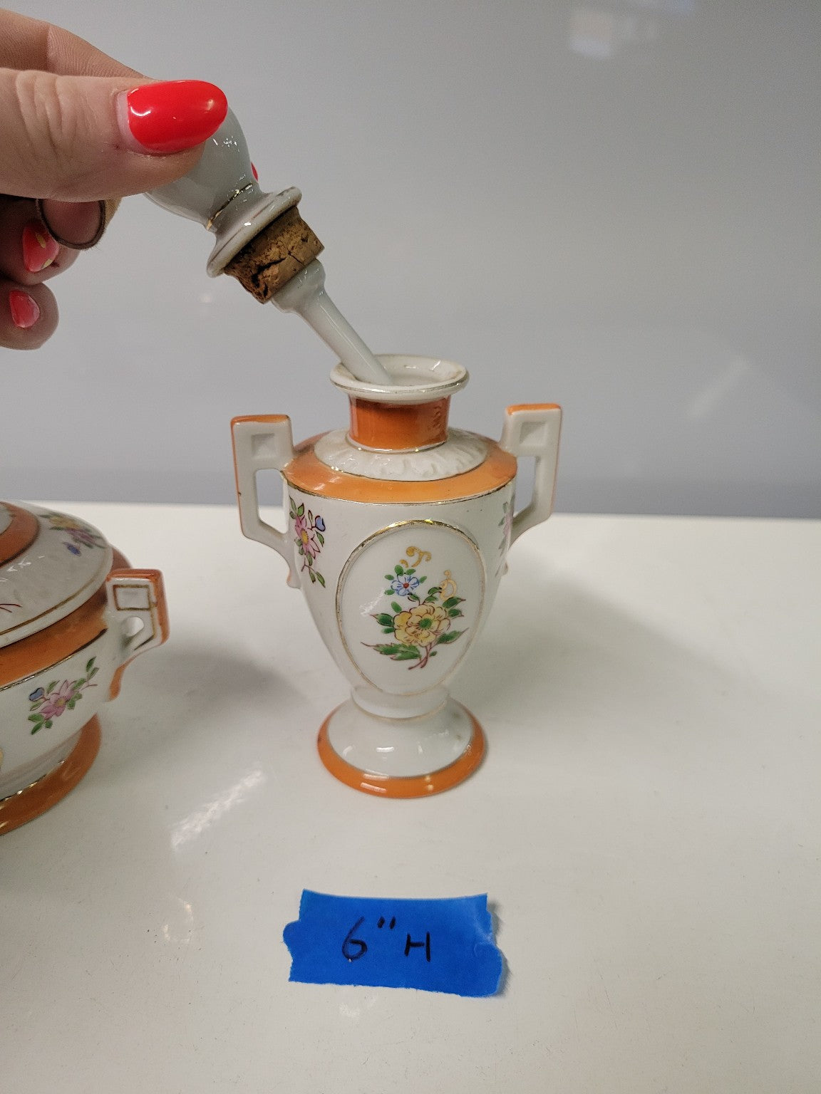 Vintage Hand-Painted Dresser Set