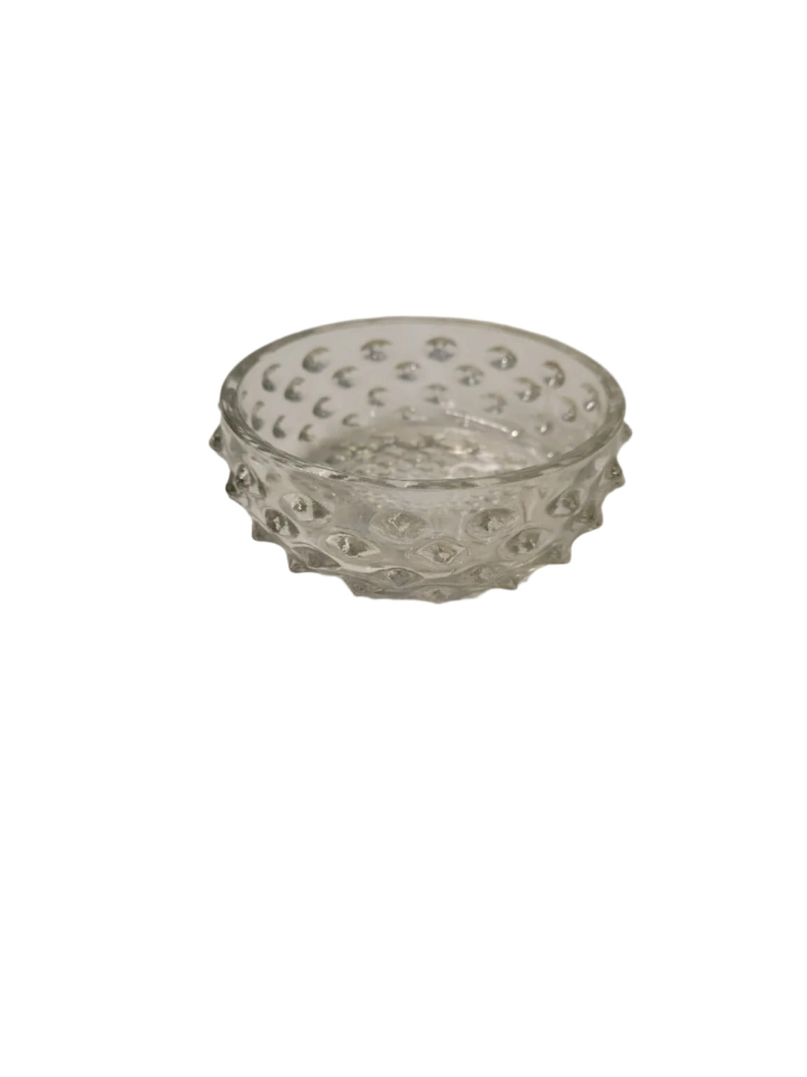Clear Pressed Glass Hobnail Bowl