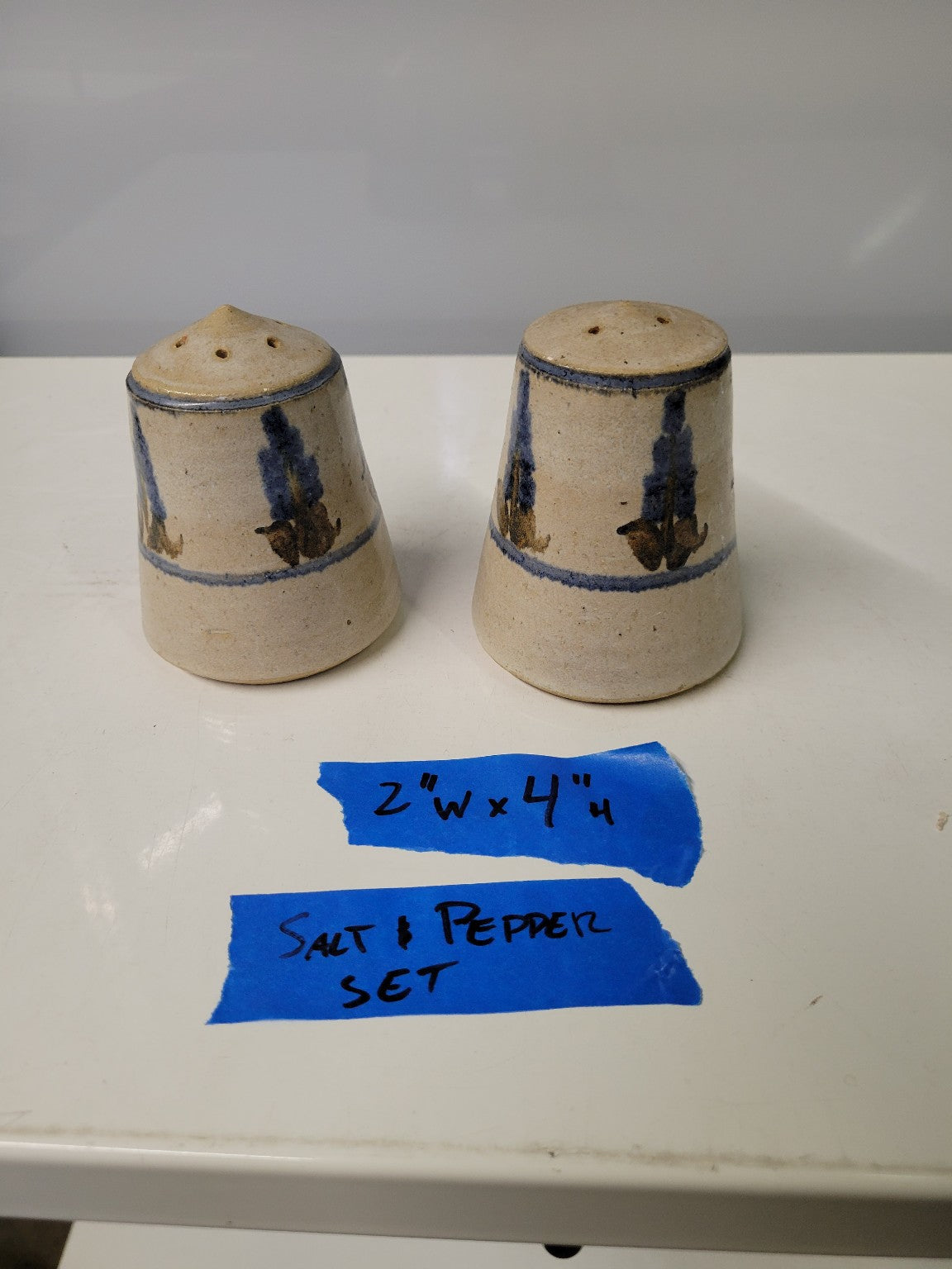 Handcrafted Stoneware Salt & Pepper Shaker Set (Sold as Set)