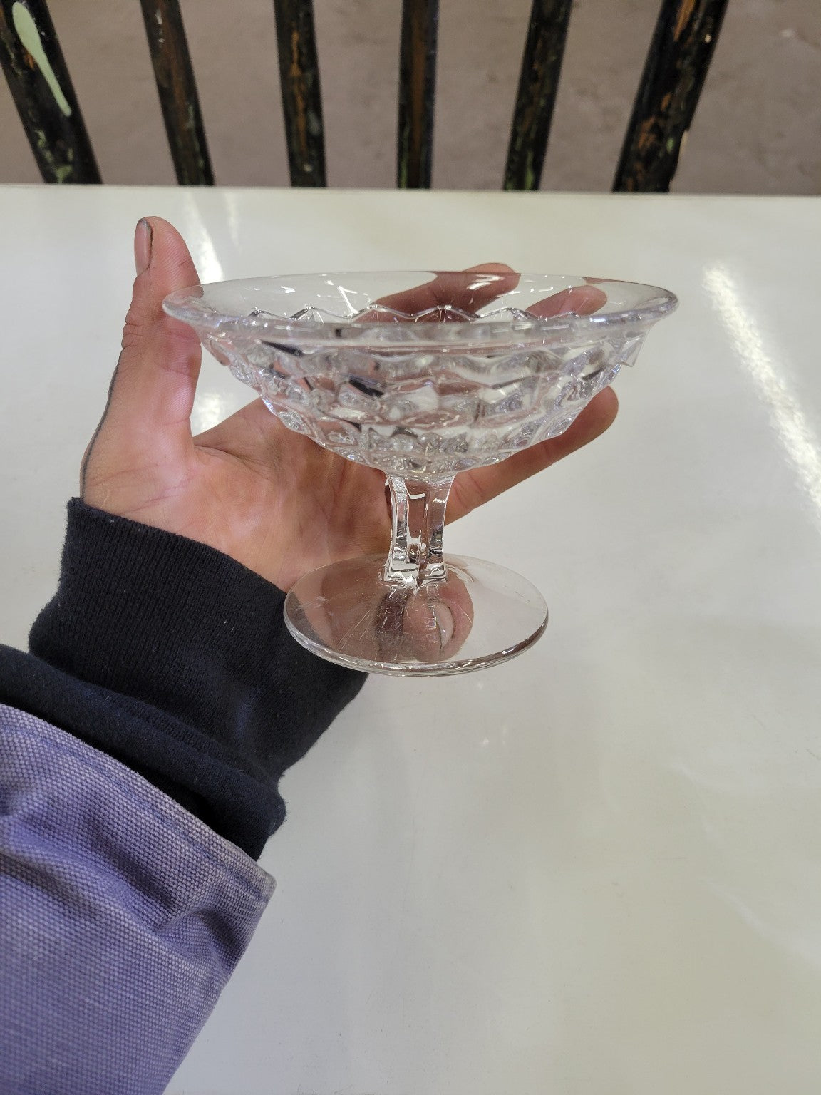 Pressed Glass Sherbet or Dessert Coupes – Set of 7