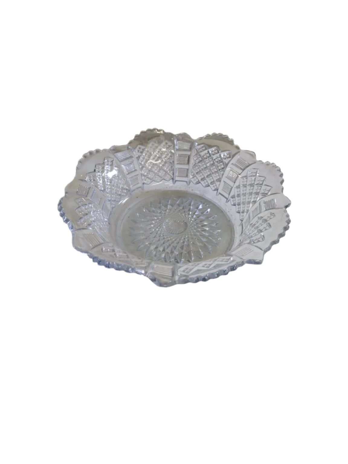 Pressed Glass Scalloped Serving Bowl – 8" W x 2" H