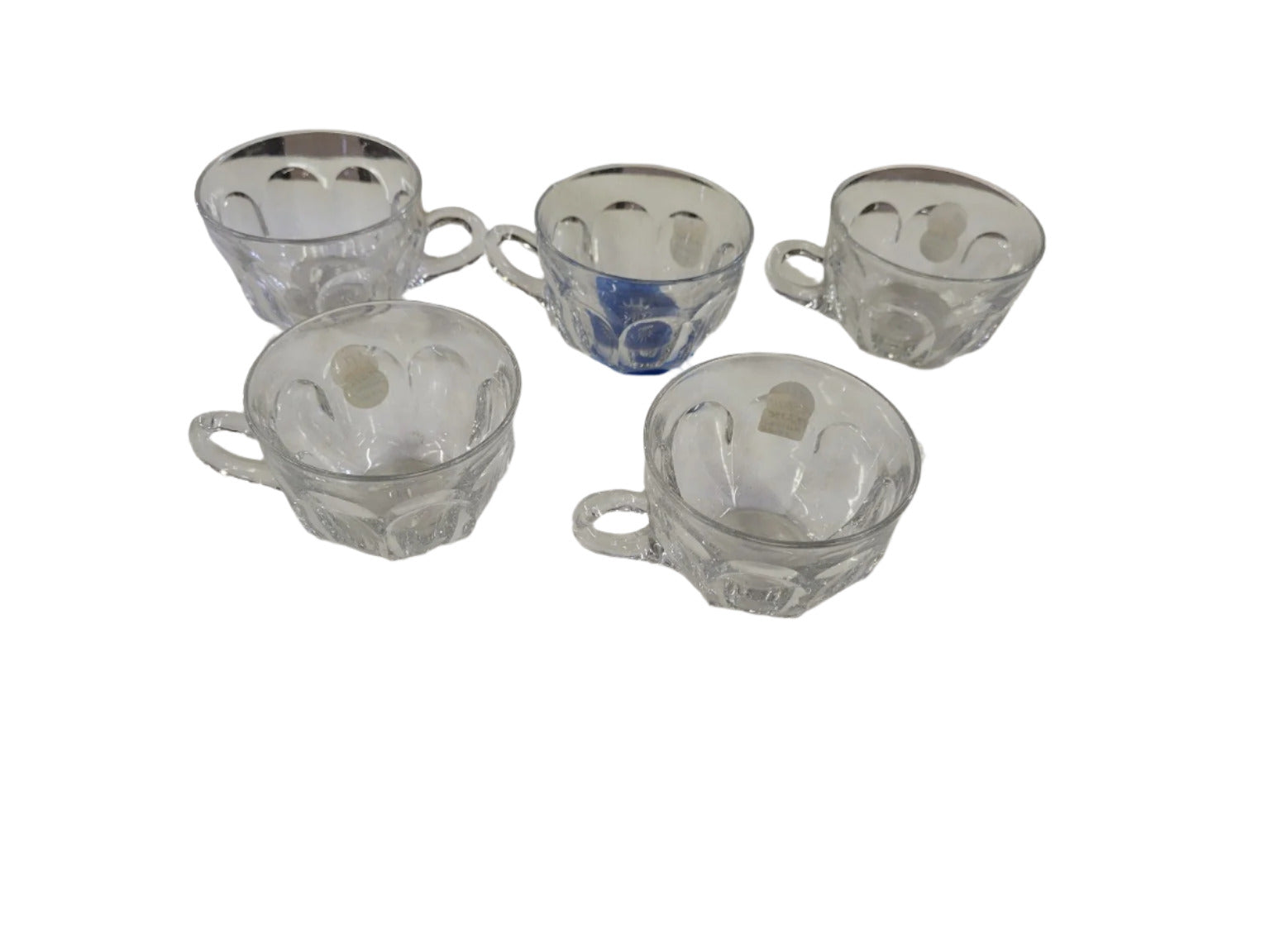Pressed Glass Punch Cups – Set of 5