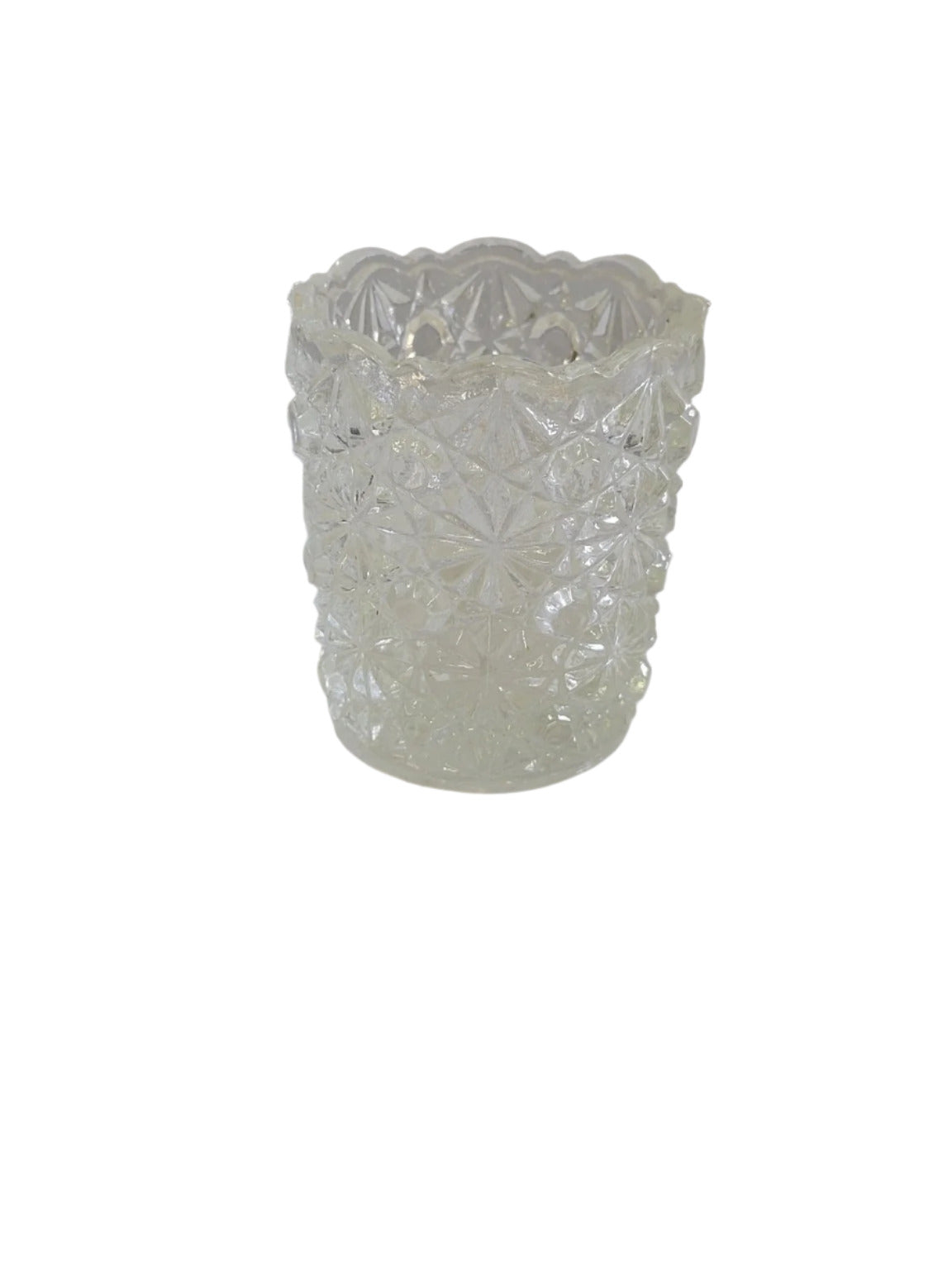 Pressed Glass Toothpick Holder – Daisy & Button Pattern, 2½" H