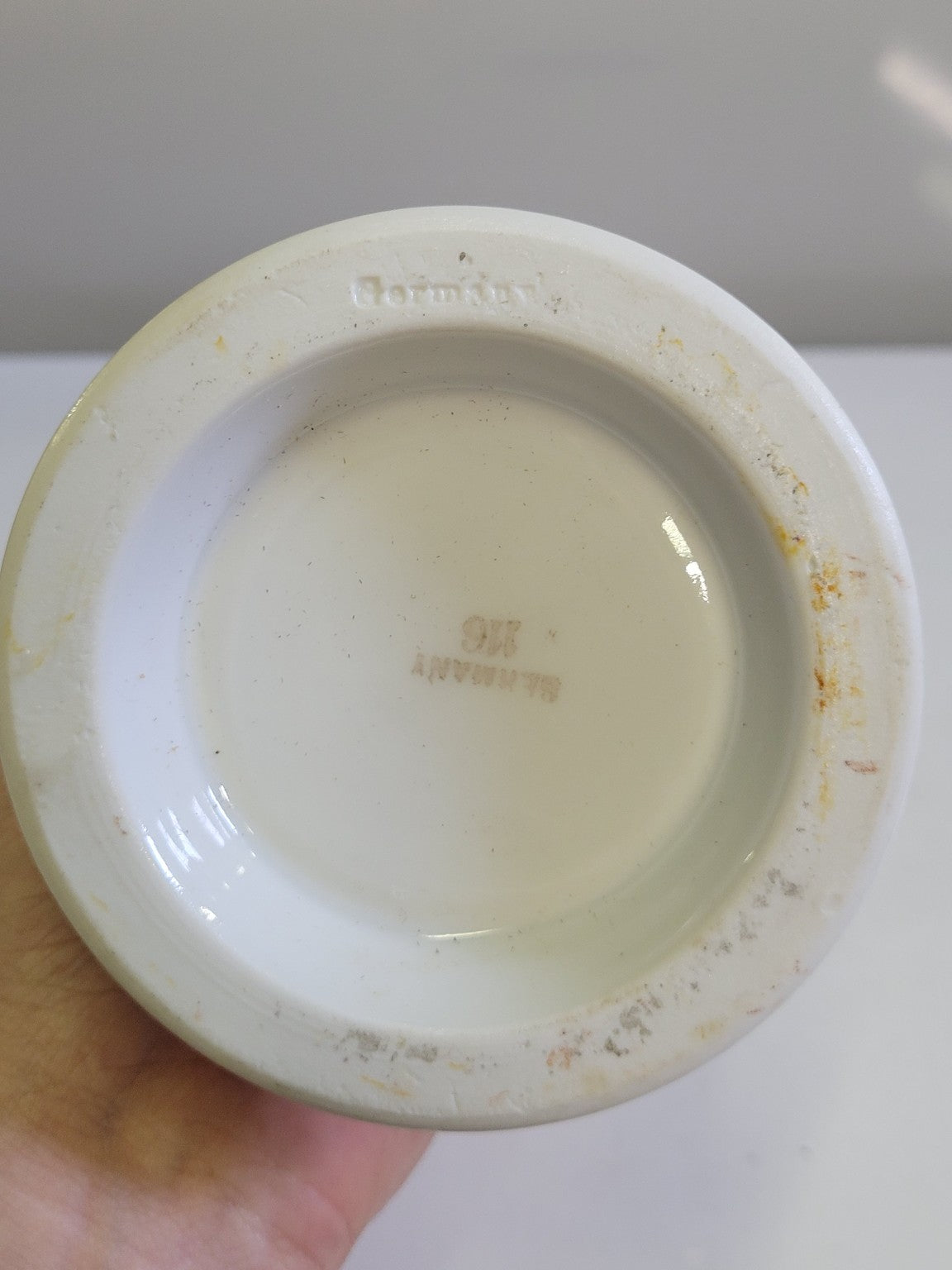 Vintage German White Ironstone Shaving Mug – Germany Stamped
