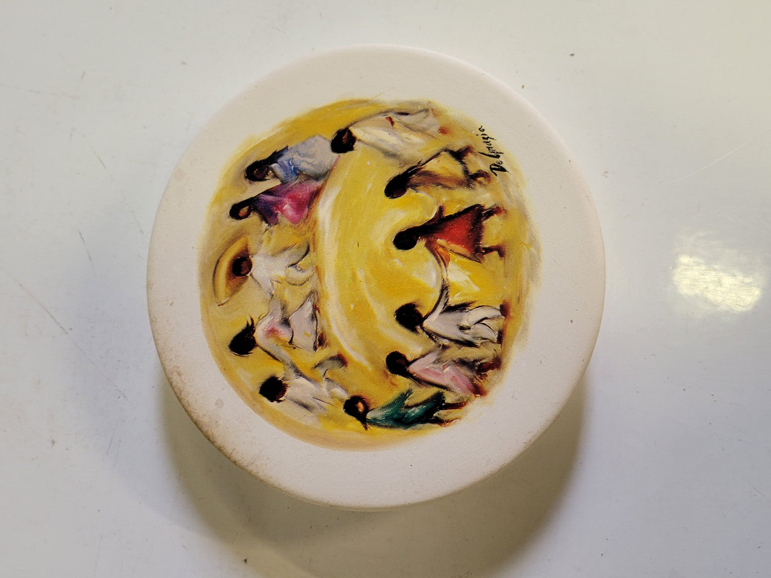 Set of 4 Painted Ceramic Coasters – D. Luegas Art