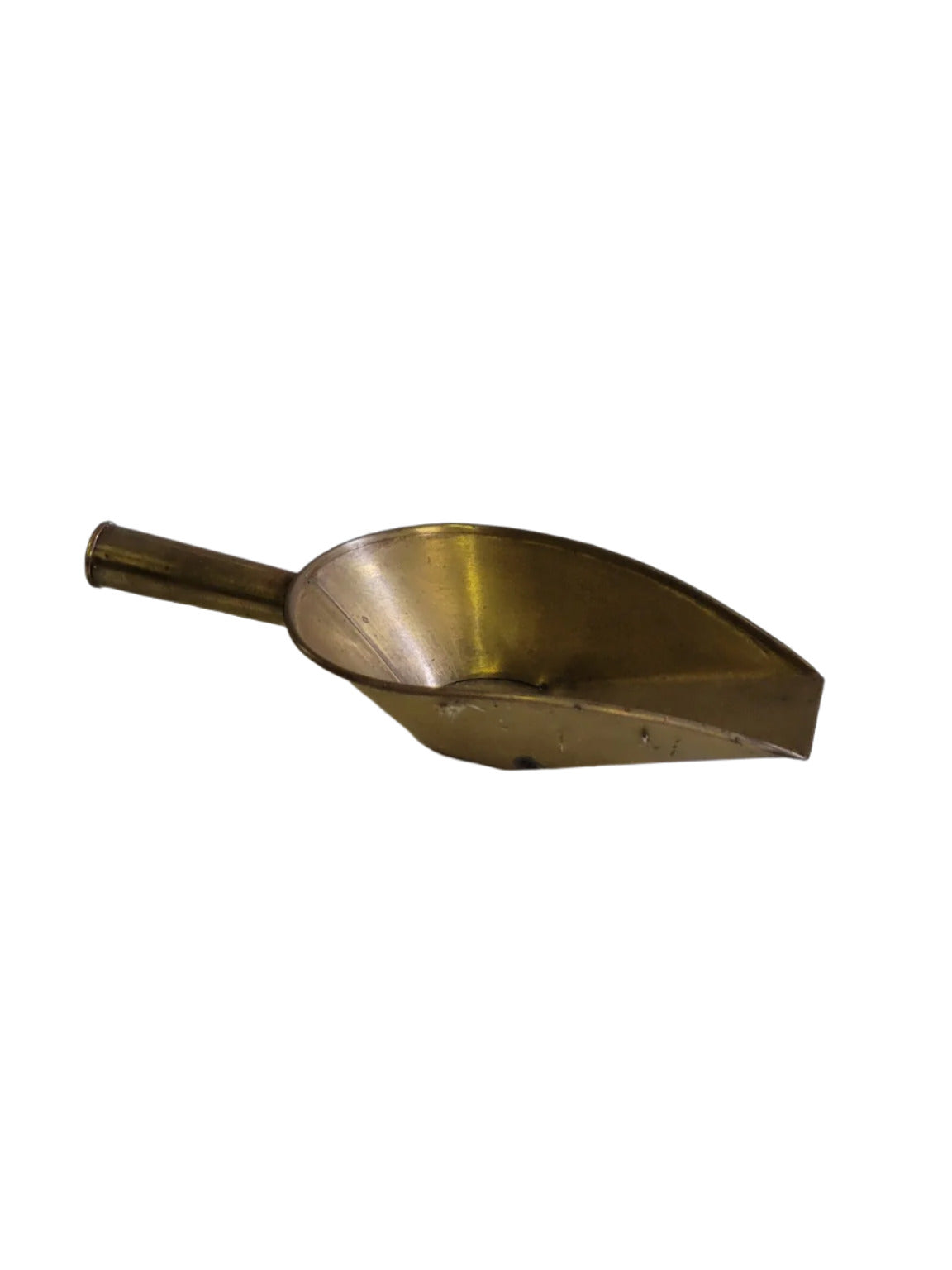 Antique Solid Brass Grain Scoop – 7"