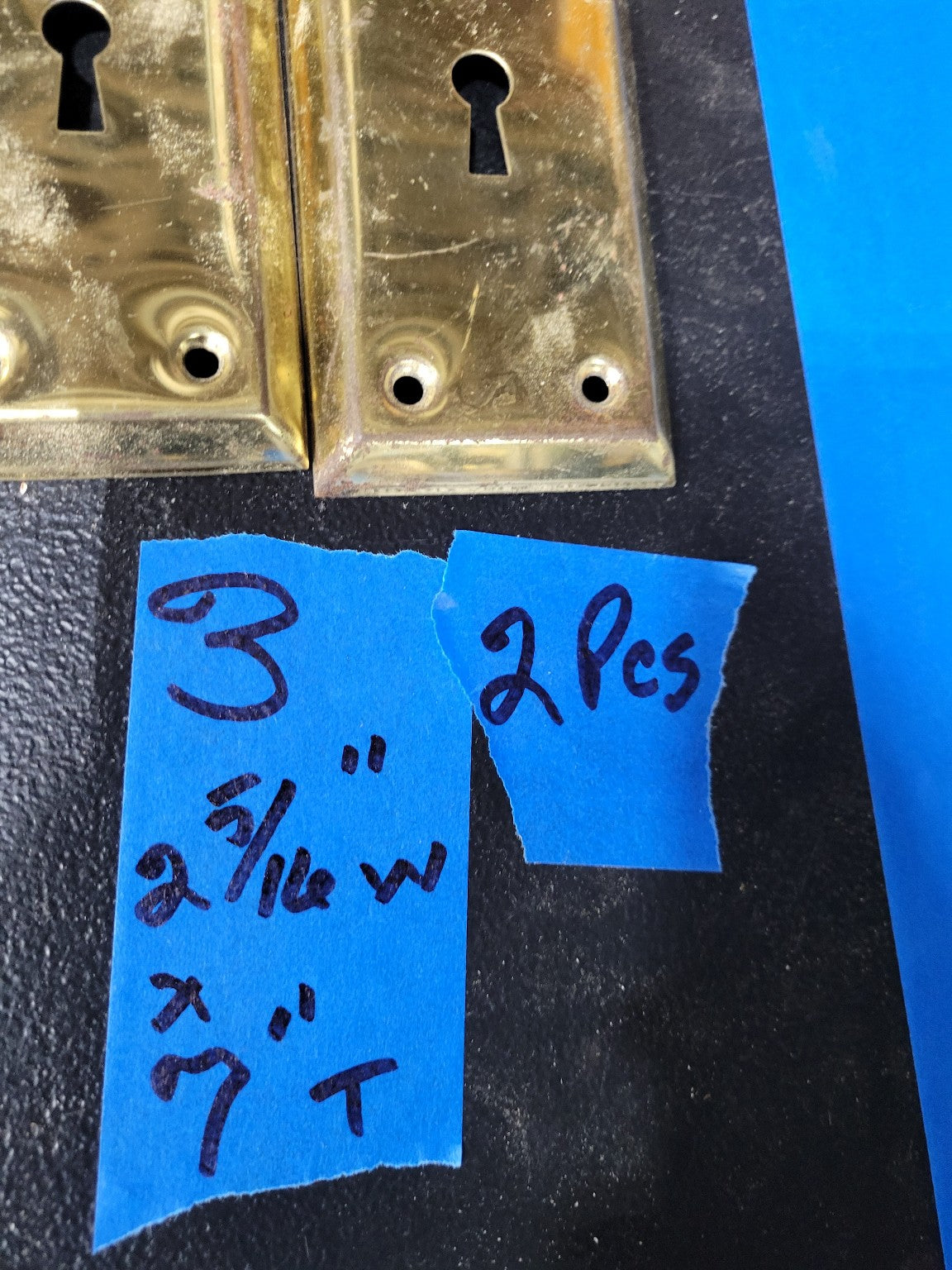 Polished Brass Door Plate with Keyhole
