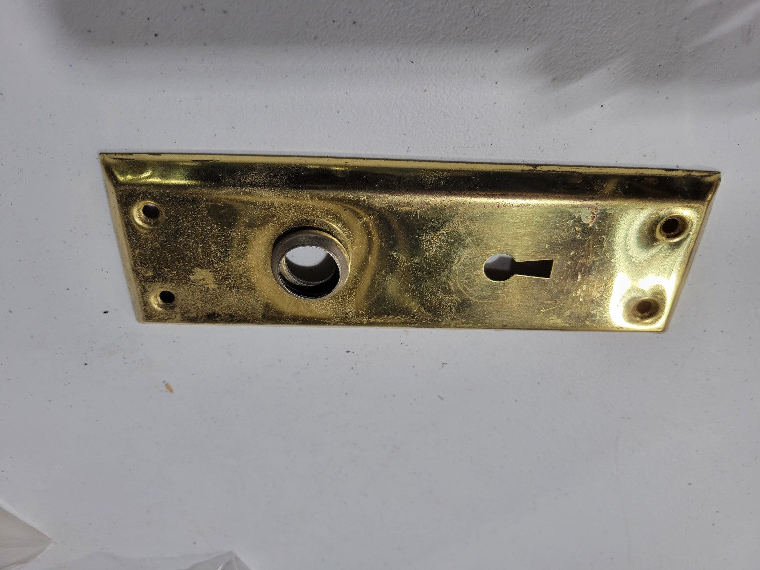 Polished Brass Door Plate with Keyhole