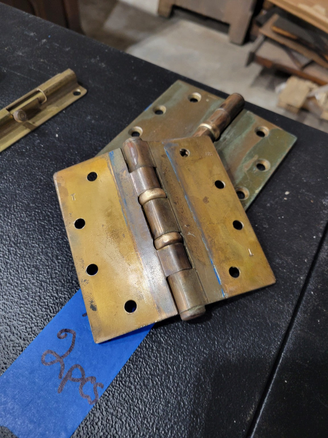 Pair of Brass Door Hinges