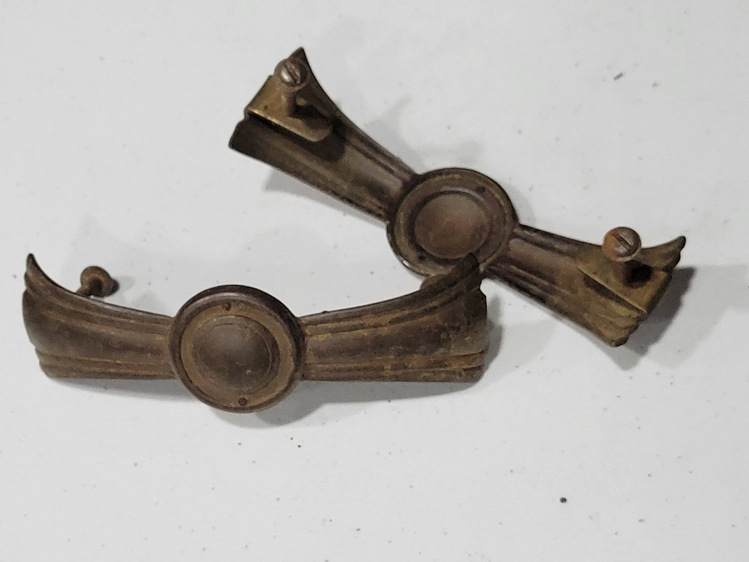 Set of 2 Streamline Brass Drawer Pulls – Mid-Century Deco Style