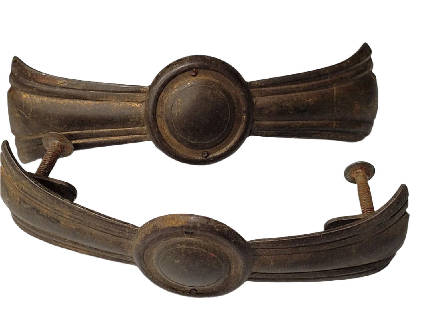 Set of 2 Streamline Brass Drawer Pulls – Mid-Century Deco Style