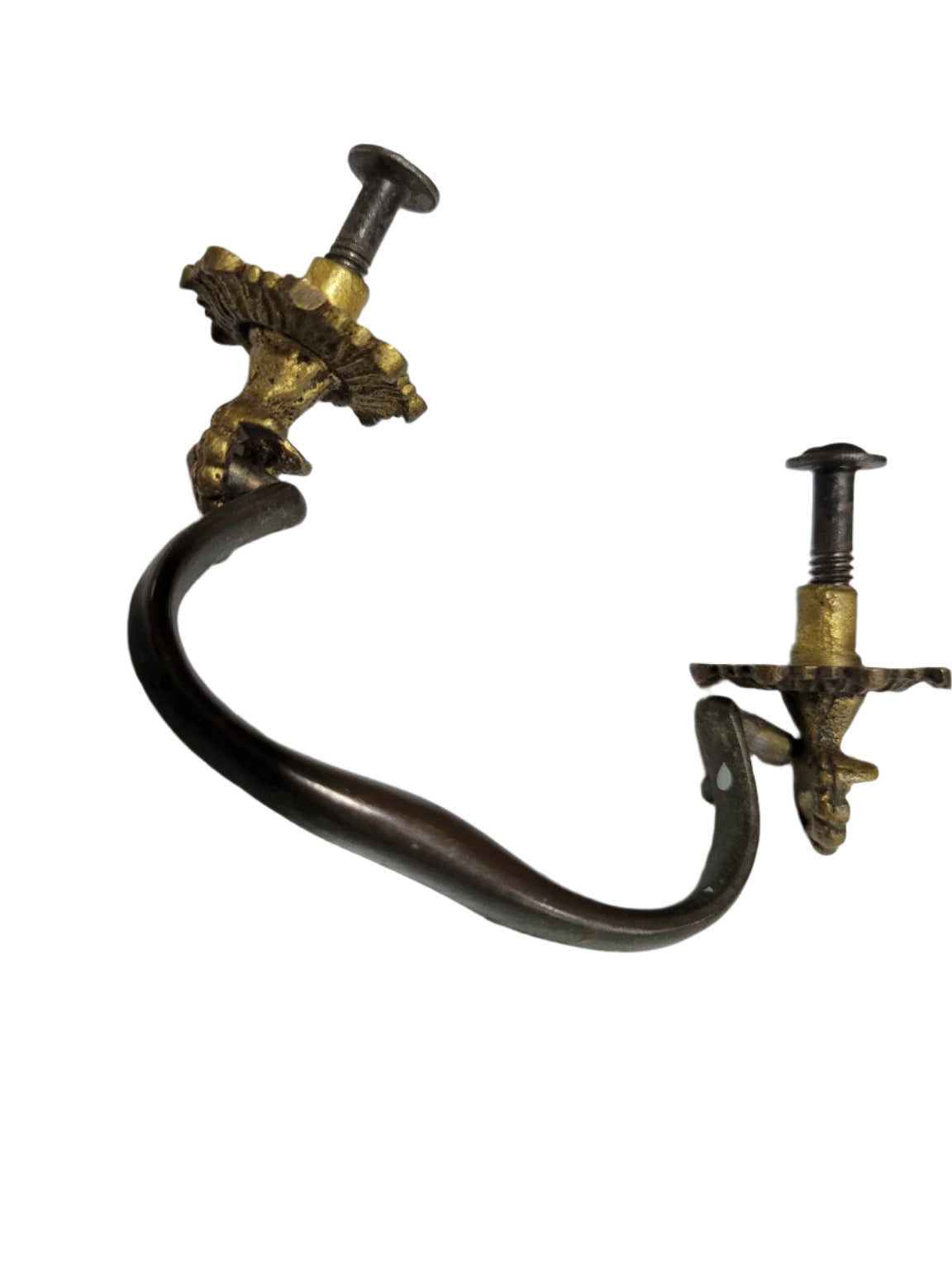 3" Ornate Brass Drop Pull with Lion Head Mounts – Single Piece