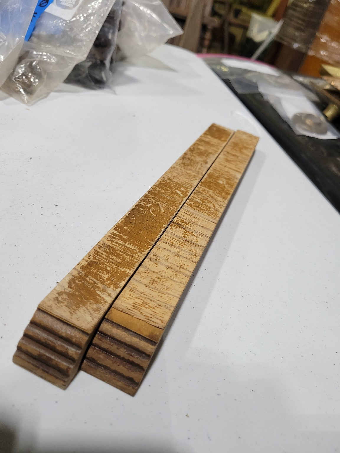 Set of 2 Art Deco Drawer Pulls – Fluted Oak