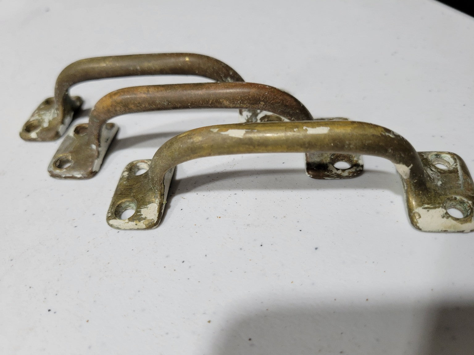 Set of 3 Vintage Brass Utility Pulls