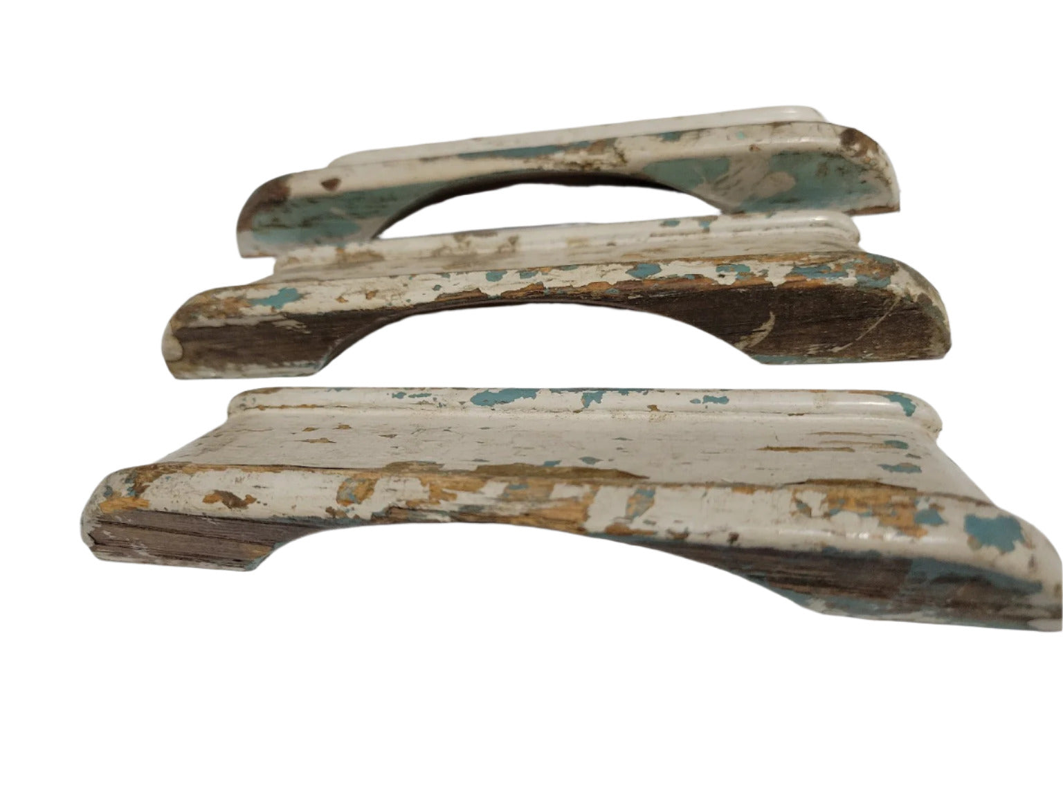 Set of 3 Chippy Painted Wood Drawer Pulls