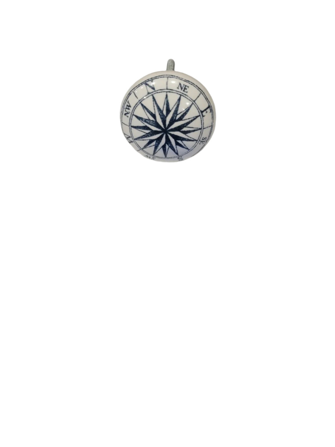 Ceramic Compass Rose Drawer Pull – Nautical Style
