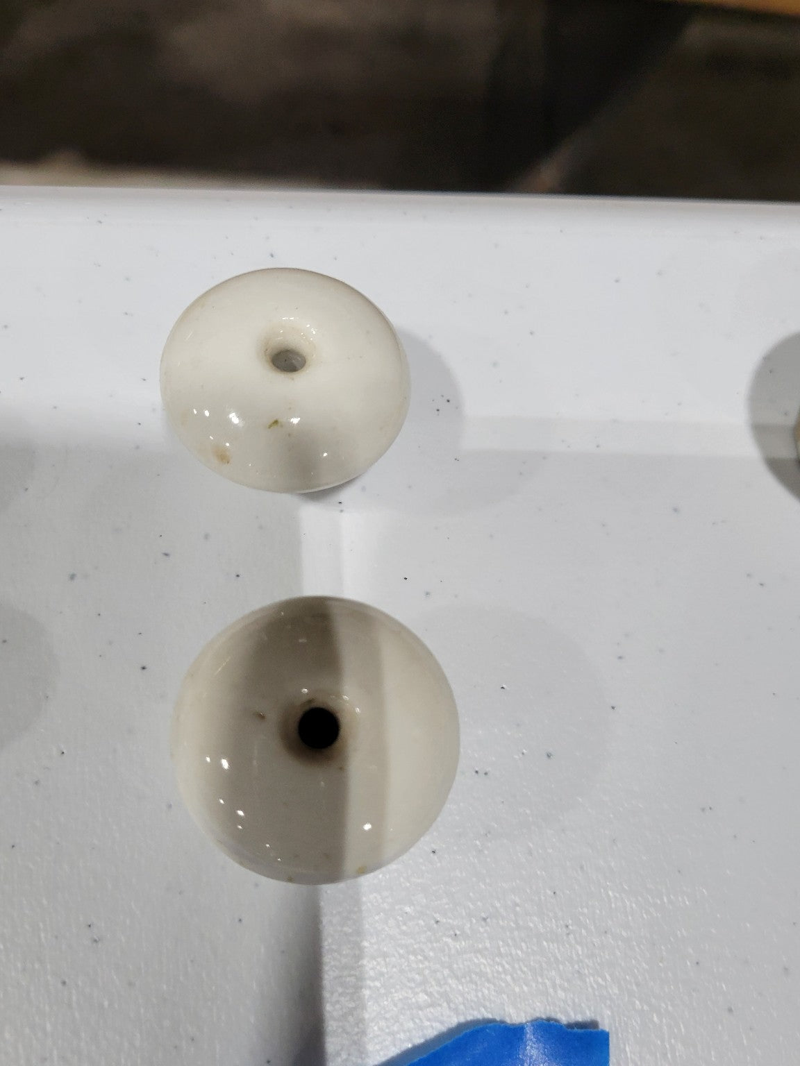 Large White Porcelain Cabinet Pulls – Set of 2 (1 5/16")