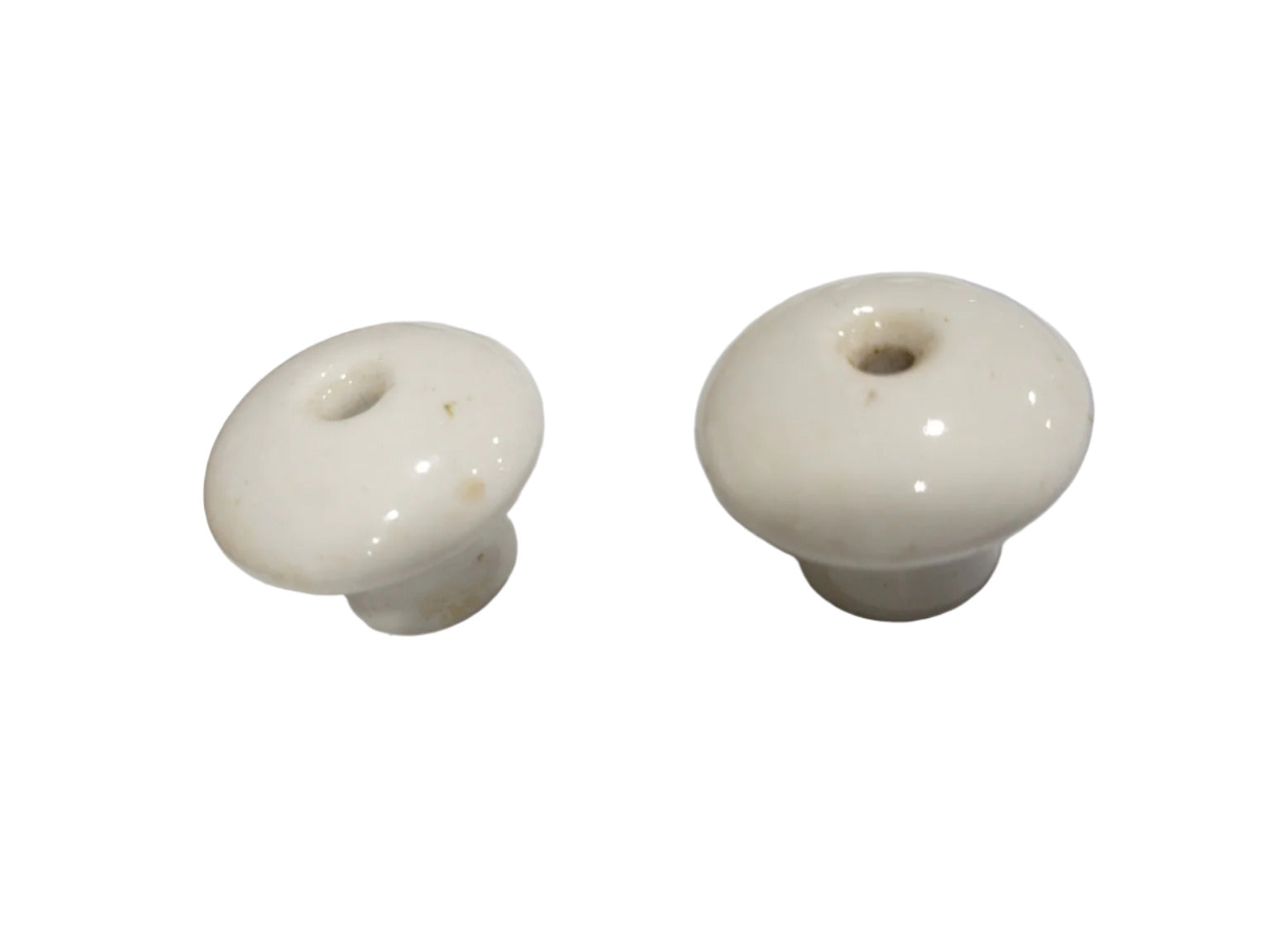 Large White Porcelain Cabinet Pulls – Set of 2 (1 5/16")