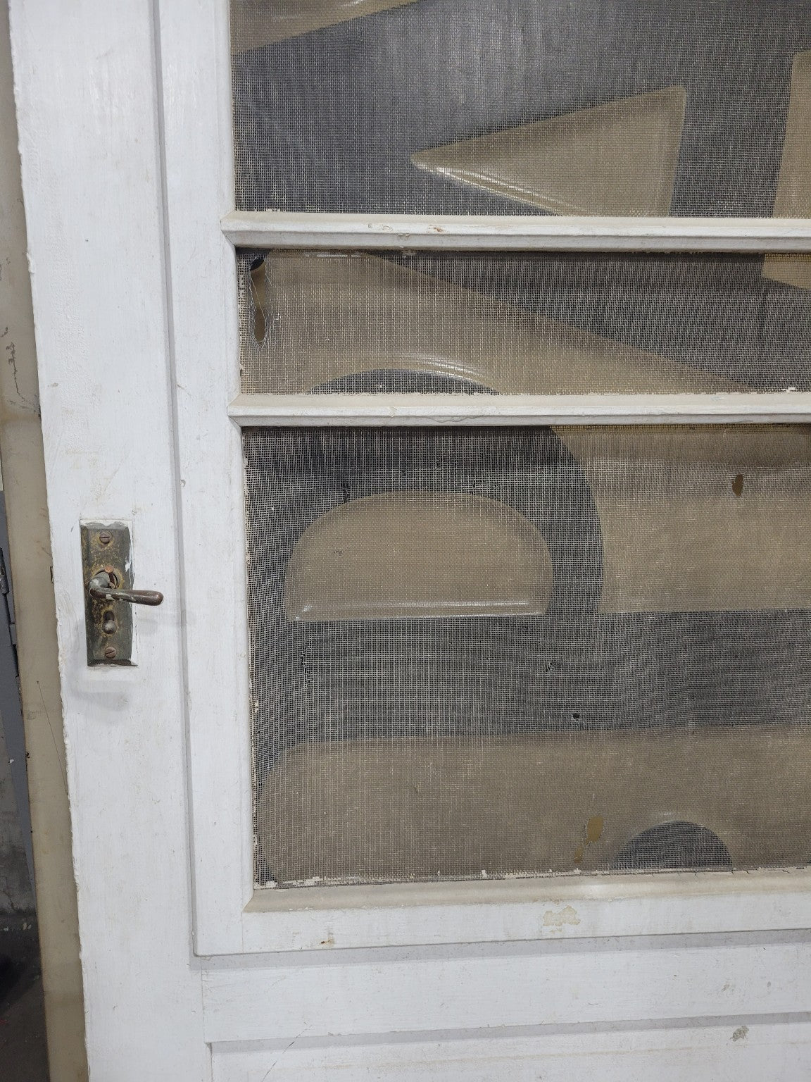 Wooden Screen Door- Painted White- with Hardware