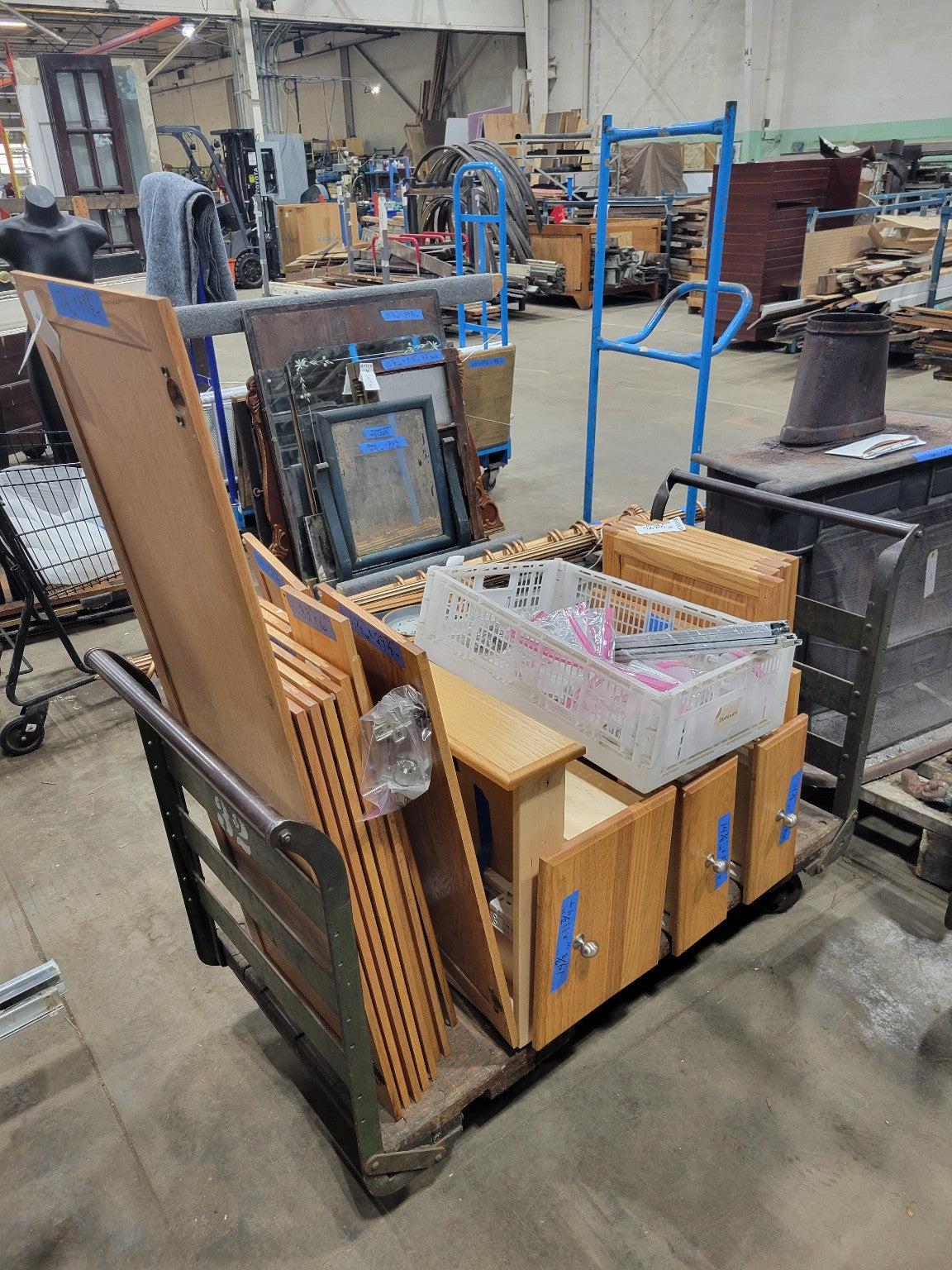 Full Cabinet Component Lot (Doors, Drawers, Hardware)